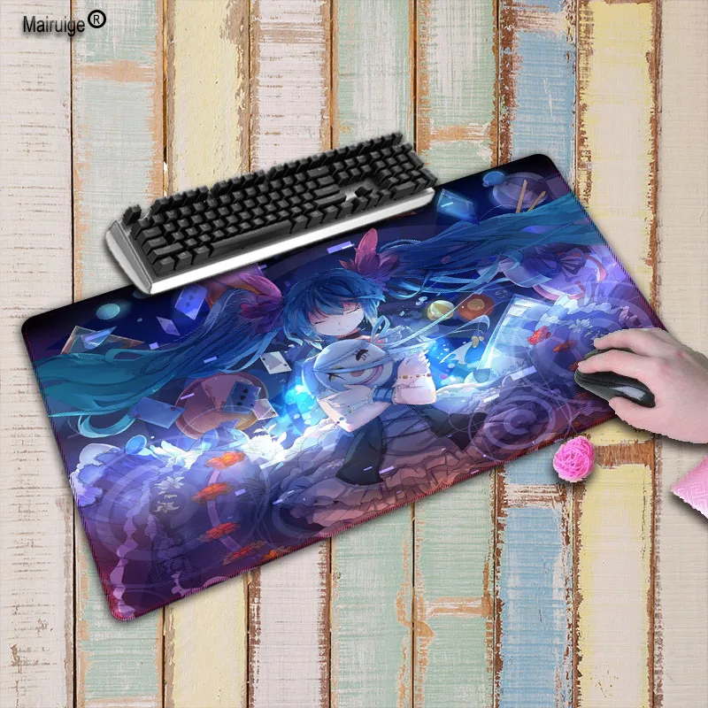 Mairuige Anime Girl Large Gaming Mouse Pad Lockedge Mouse Mat For Laptop Computer Keyboard Pad Desk