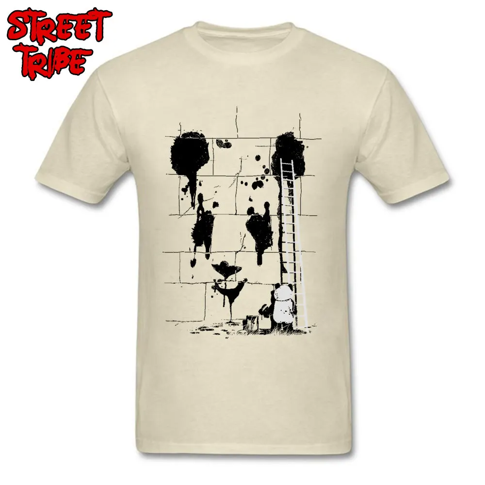 Casual Panda-Painting-self T Shirts for Men 2018 New Fashion Summer Fall O Neck 100% Cotton Short Sleeve T Shirts T-Shirt Panda-Painting-self beige