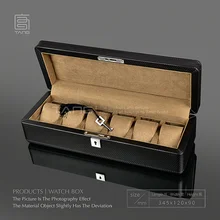 2017 Top Quanlity Leather+Wood Watch Box With Alloy Lock Best Fashion Watch Storage Cases Black Wood Watch Gift Box top leather watch box fashion pu black brand watch gift box hot sale watch storage boxes for men s luxury watch w025