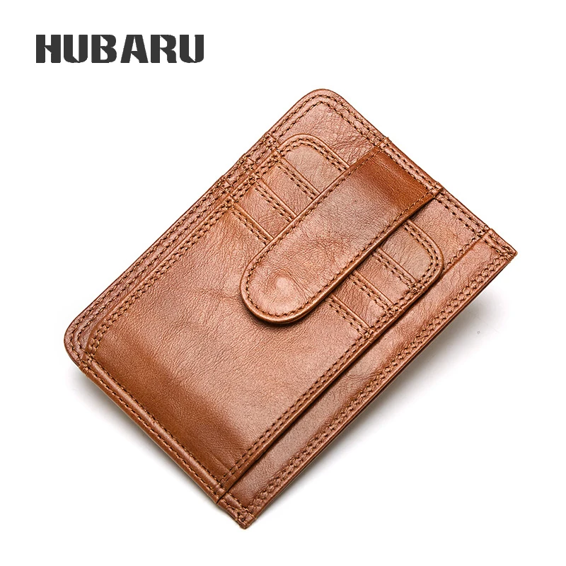 

HUBARU Fashion Simple Ultra-thin Design Men New Multi-function Leather Zipper Coin Purse Multi-Card Holder Money Pocket Male