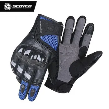 

Summer New Breathable Full Finger Touch screen SCOYCO Motorcycle Riding Gloves Fiberglass shell Wear-resistant Moto Racing Glove