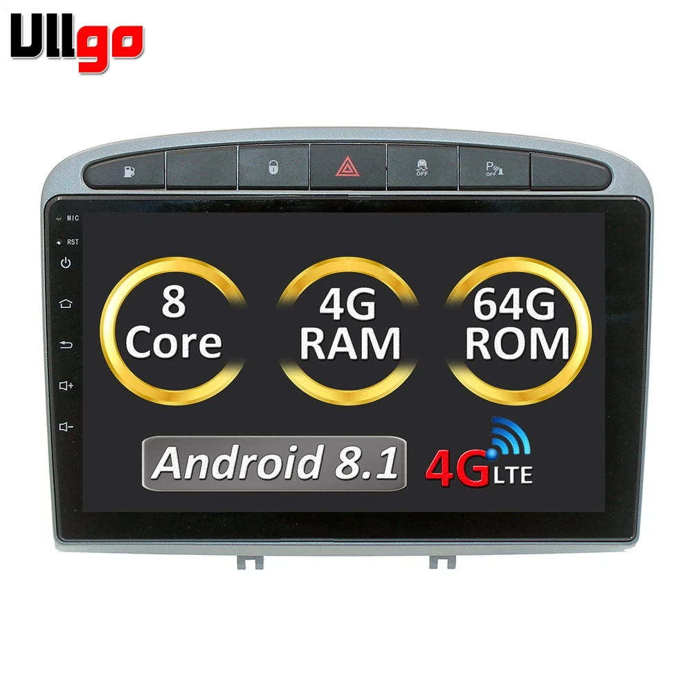 9 inch 4G RAM+64G ROM Octa Core Android 8.1 Car Head Unit for Peugeot 308 408 Autoradio GPS Central Multimedia Car Stereo Navi