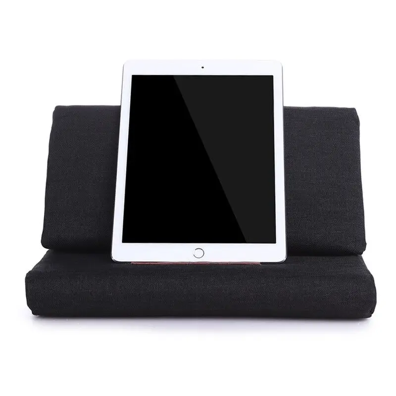 Plush Tablet Book Reader Soft Holder Wedge Pillow Angled Cushion Lap Stand Black Pillow for Ipad