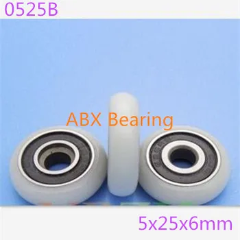 

100pcs 0525B 625-2RS 625 POM Nylon wheel hanging / ball bearing with pulley wheel for doors and windows 5*25*6 MM with M5 hole