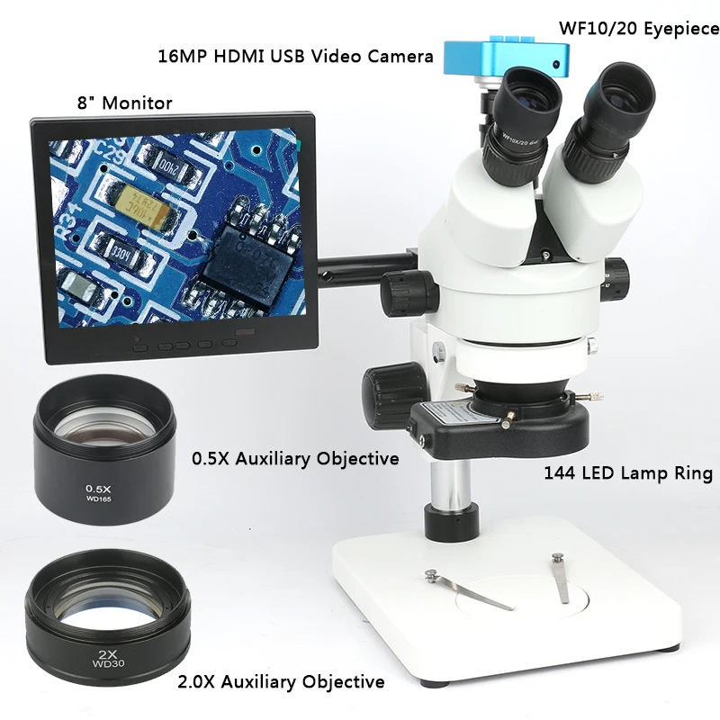 1080P 16MP 3.5 90X HDMI USB Soldering Video Microscope Camera C Mount