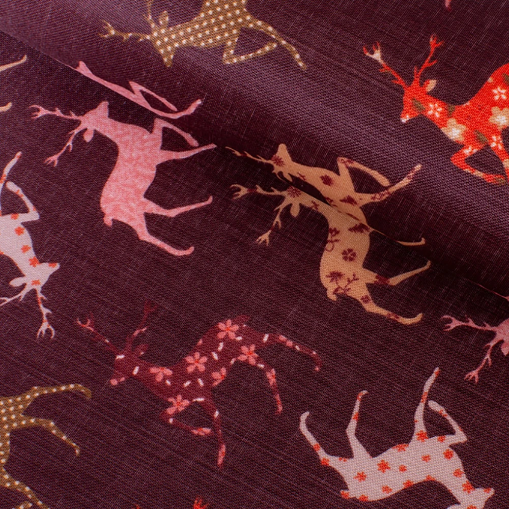 2 Lychee Life 29x21cm Sika Deer Printed PVC Fabric Colorful Fabric DIY Handmade Sewing Clothes Supplies Decorations - Цвет: 2