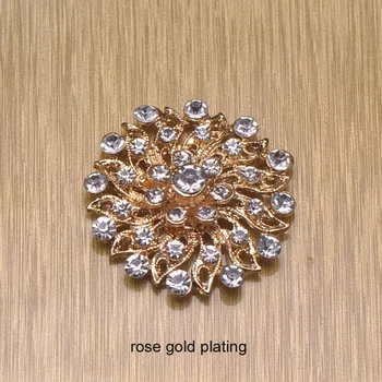 

(M0755) 100pcs/lot, 33mm diameter round crystal embellishment,rose ,flat back