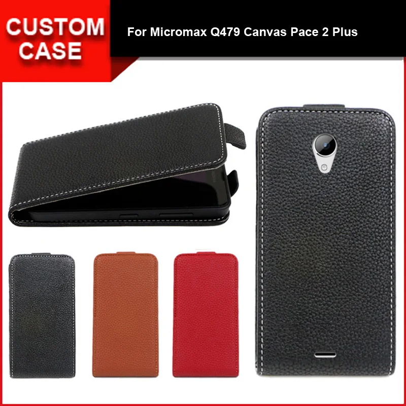 

Luxury flip vertical cover bag flip up and down PU Leather Case for Micromax Q479 Canvas Pace 2 Plus, free gift