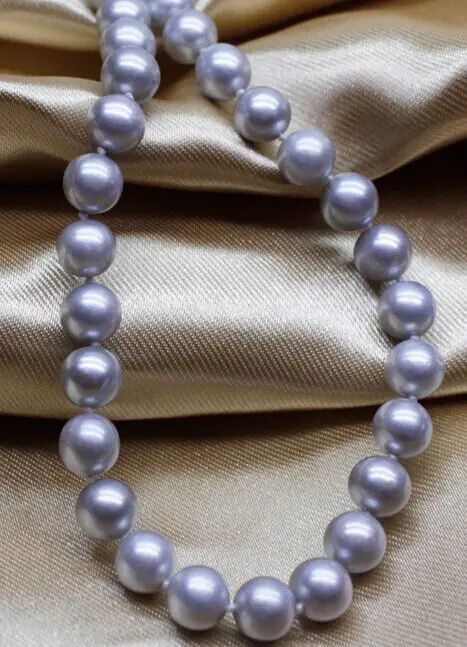 

HUGE 22"11-12MM NATURAL freshwater SILVER GREY PEARL NECKLACE 925silver