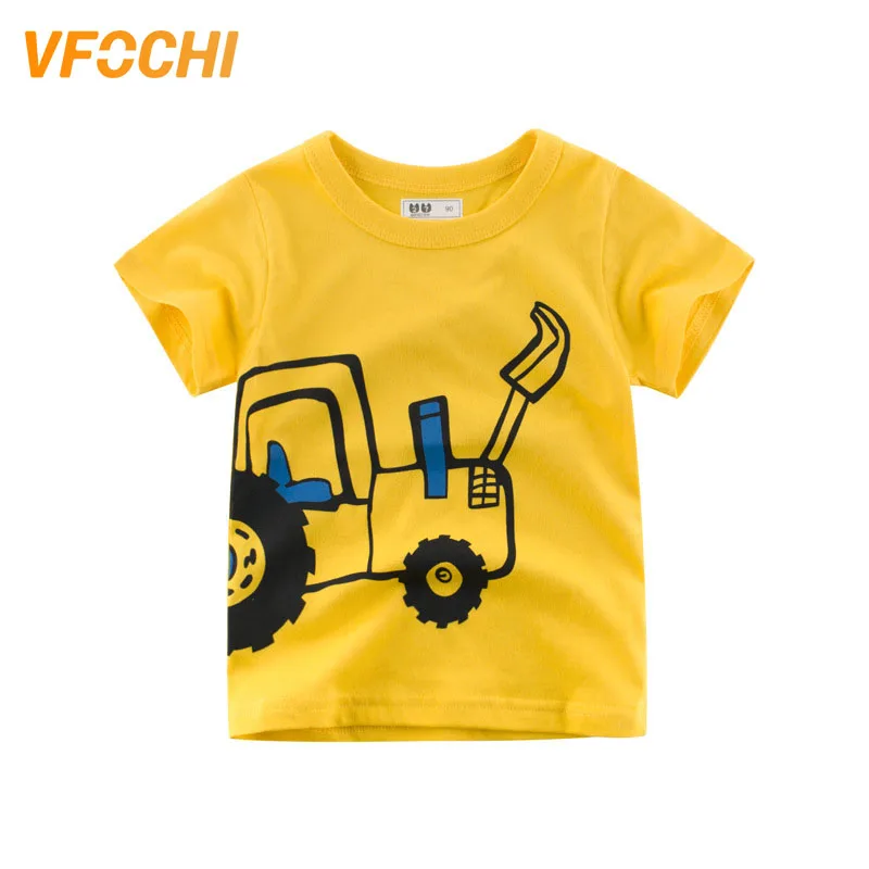 

VFOCHI New Arrival Boys T Shirt Yellow Cartoon Excavato Print Kids T Shirt 2-10Y Teenager Tee Tops Cute Boy Clothes Boy T Shirts
