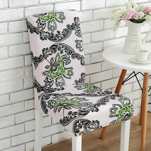1pc durable spandex polyester stretch bule flowers chair cover colorful