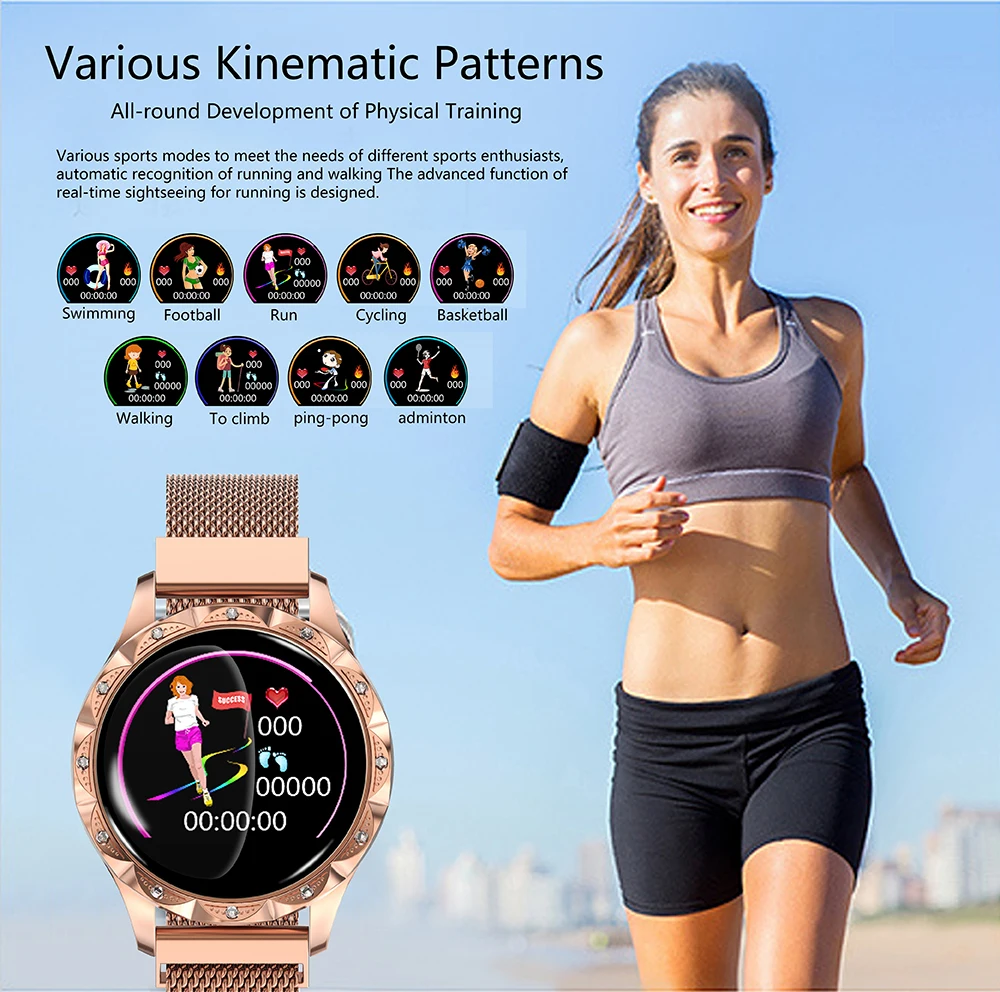 

D18 Smart Watch IP67 Women Heart rate Monitoring Waterproof smartwatch Physiological period Reminder sport blood pressure Watch