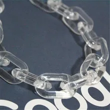 50 шт. прозрачные акриловые овальные бусины белого цвета массивные звенья цепи, прозрачное открытое пластиковое ожерелье звенья цепи, размер 28 мм x 18 мм