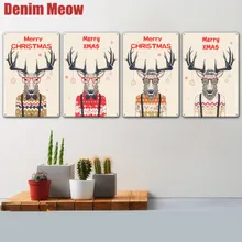 

30*20cm Merry XMAS Vintage Metal Tin Signs Bar Pub Casino Decorative Plates Mr. Elk Art Poster Home Decor Iron Painting MN49