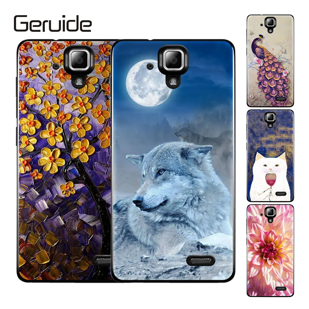 

Geruide Case Cover For Lenovo A536 5.0" soft silicon phone cover For Lenovo A536 cute printing protective Back A536 phone case