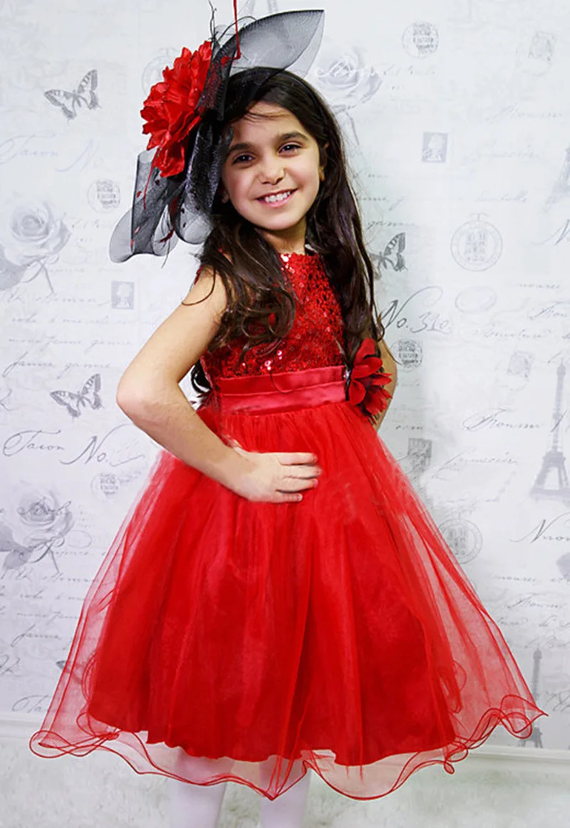 

2019 fashion kids clothing Children beautiful sequins Princess dress Girl Mesh Appliques Sleeveless elegance praty wedding Dress