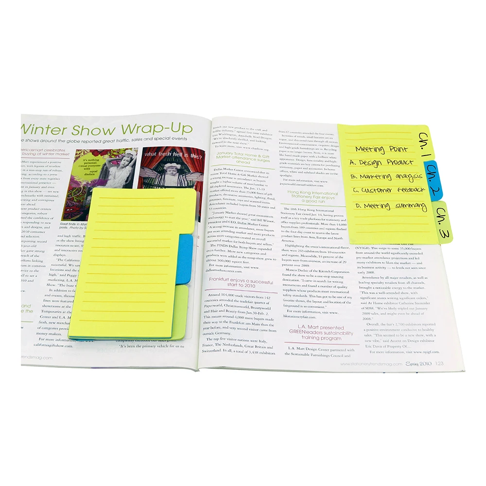 

4A Divider Sticky Notes 4 x 6 Inches Neon Assorted Lined Stationery Memo Pads Planner School Supplies Self-Stick Notes 4A 40621
