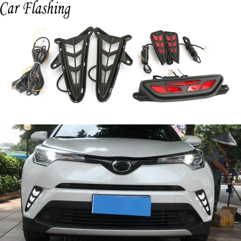 Автомобильная проблесковая для Toyota CHR C HR 2016 2017 2018 2019 DRL Дневной Бег огни задних