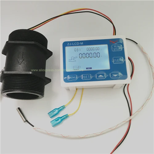ZJ-LCD-M регулятор расходомера+ 1,2" Датчик потока Холла DN32+ NTC датчик температуры