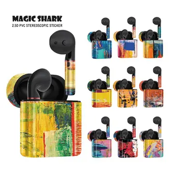 

Magic Shark Coloful Painting Abstract Ultra Thin PVC Sticker Case Cover for Huawei Freebuds 2/2 Pro