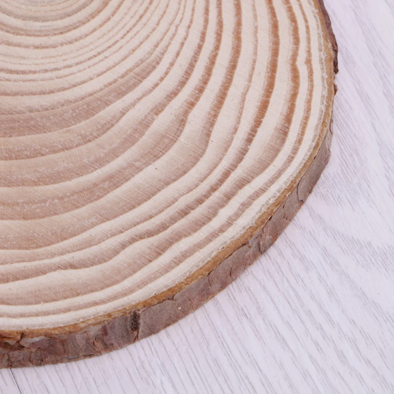 Натуральное дерево ломтики тарелка круглая деревянная фишка диск для DIY ремесло орнамент W20