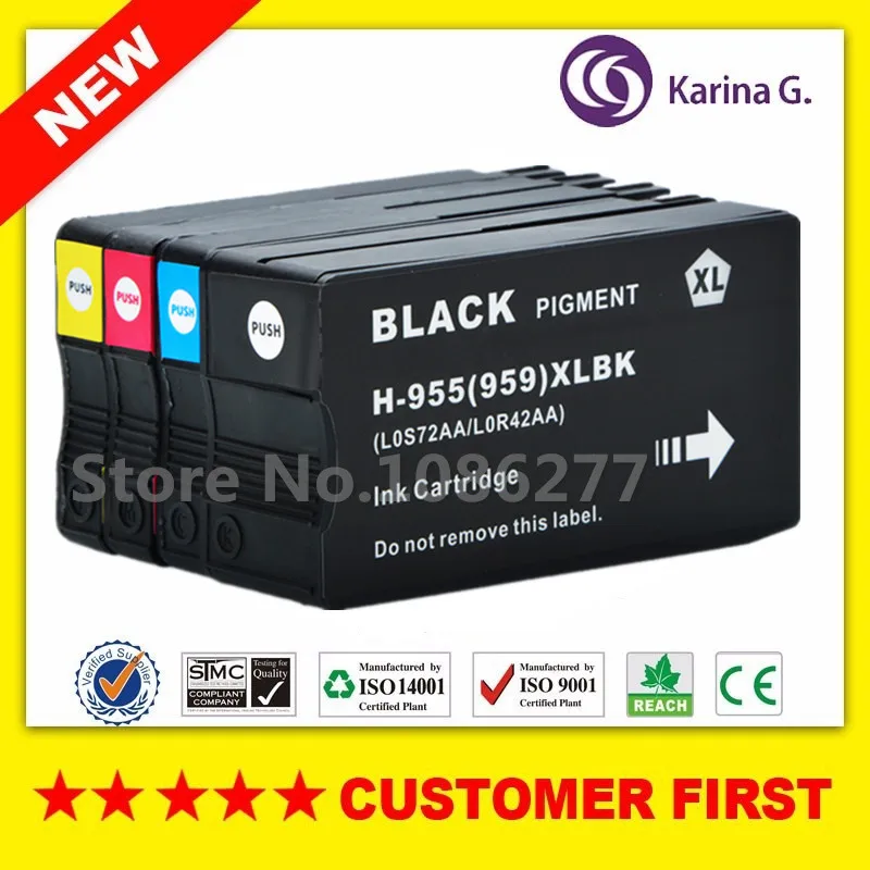

1set For HP 955 XL HP955 Ink Cartridge BK/C/M/Y For HP OfficeJet Pro 7740 8210 8216 8710 8715 8716 8717 8720 8725 8727 Printer