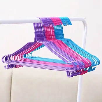 

50pcs Colorful Adult Coat Hangers Strong Plastic Clothes Hangers for Tops/Skirts/Dresses /trousers Non-Slip Hanger Hook