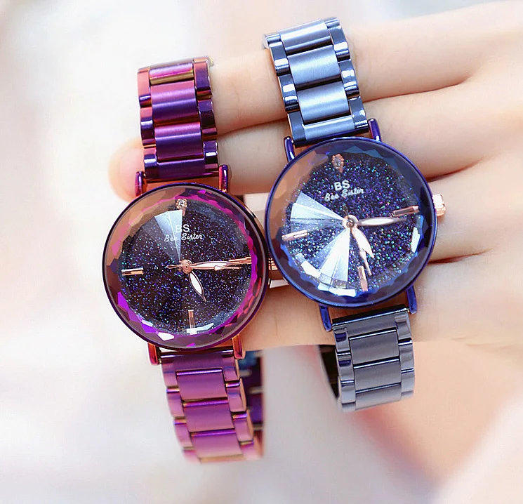 Goede Nieuwe Luxe Brand Lady Hoge Kwaliteit Bule Crystal Armband Horloge Vrouwen Luxe Blue Diamonds Rhinestone Bangle Relogio feminino