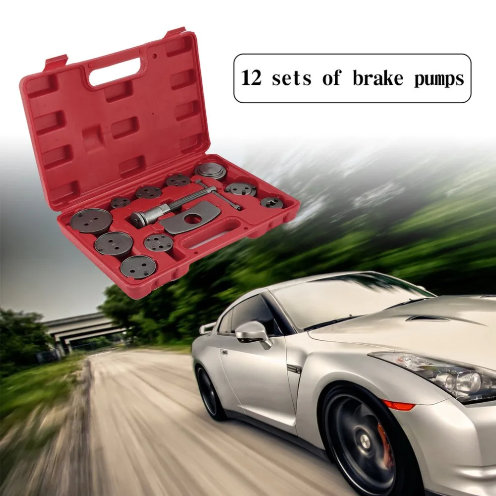 

12 Pcs Cars Brake Piston Brake Pump Replacement With Spindles Pin Driver Hexy Key Pressure Bolts Set Automotive Tool