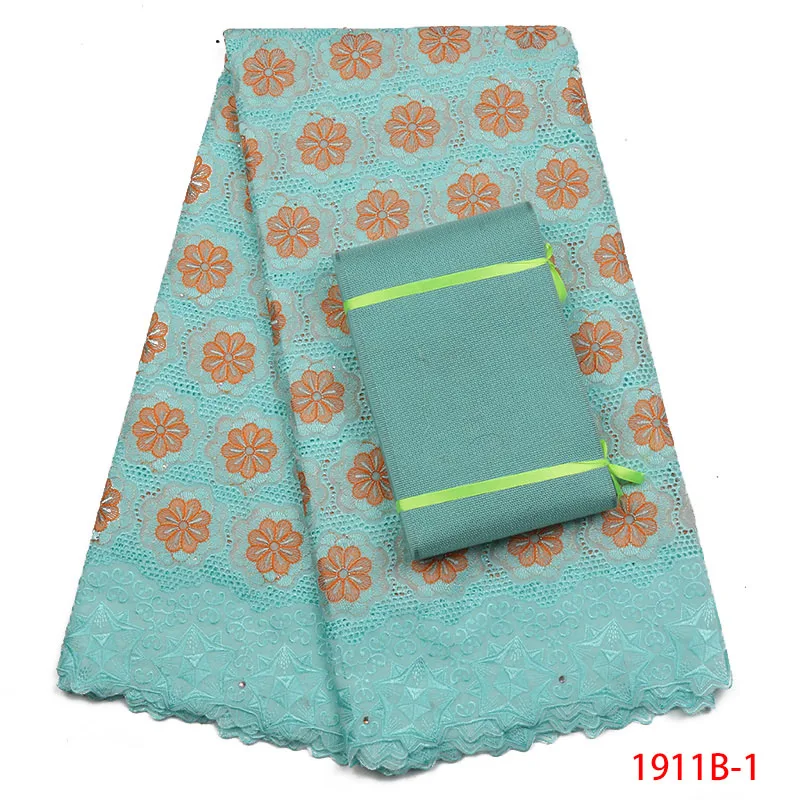 

Voile Lace Fabric High Quality Sky Blue Lace Swiss Voile lace In Switzerland Cotton And Aso Oke Dresses For Women QF1911B