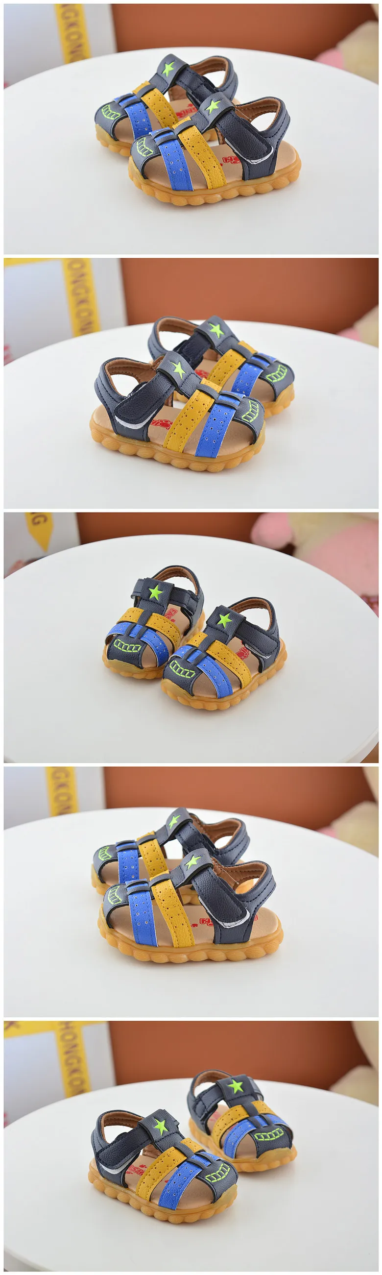 Детская обувь для мальчиков сандалии Летняя Новинка г. малыша сандалии из кожзаменителя для пляжная обувь первые ходоки для мальчиков обувь
