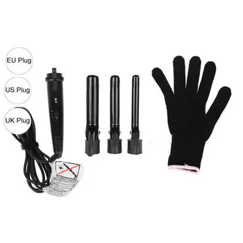 

3 IN 1 Hair Curler Iron Professional 100-240V Wand Roller With Interchangeable Glove Hair Curler Hair Curling Wand Rollers