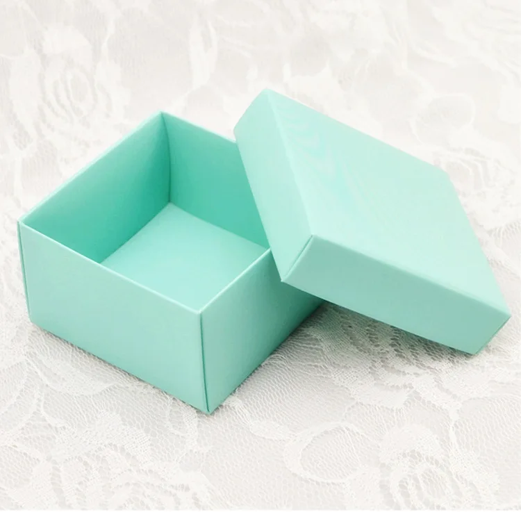 10 шт./лот Tiffany Blue Свадебная коробка для конфет с белой лентой DIY красивая подарочная коробка для ювелирных изделий 6,5*6,5*3,8 см