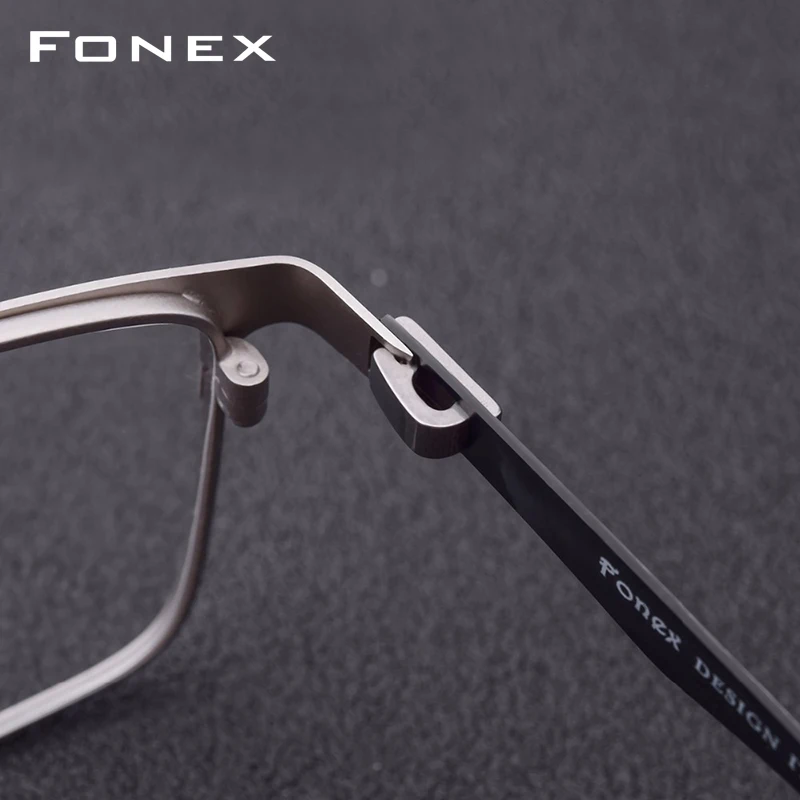 Gafas graduadas de aleación de titanio hombres ultraligero cuadrado miopía prescripción gafas Metal marco óptico sin tornillos gafas - 3