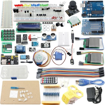

UNO Project The Most Complete Starter Kit with Tutorial, UNO R3, LCD1602, Power Supply, Servo, Stepper Motor,ect.