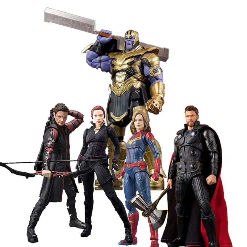 Фильм Мстители 4 эндигра Marvel SHF Thanos Тор Марвел Капитан черная Widow Hawkeye фигурка модель игрушки кукла подарок