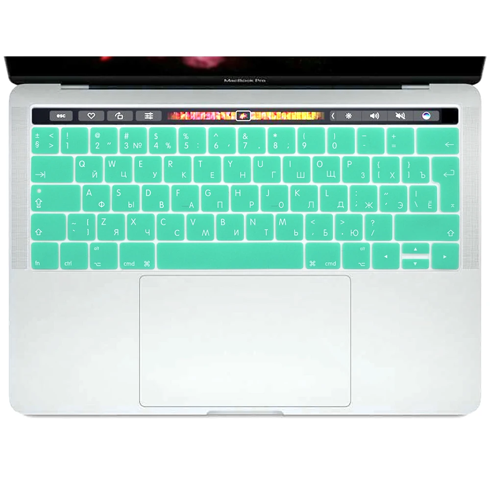Евро русский силиконовый чехол для клавиатуры протектор нового MacBook Pro 13 A1706 и 15