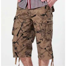 Летние свободные размера плюс 38 семь штанов мужские камуфляжные штаны Мода Досуг Rothco мужские длина до середины икры брюки