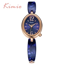 KIMIO New Arrival Personalized Oval Dial Watch For Ladies Blue Band Bracelet Quartz Women’s Watches Elegant relogios feminino