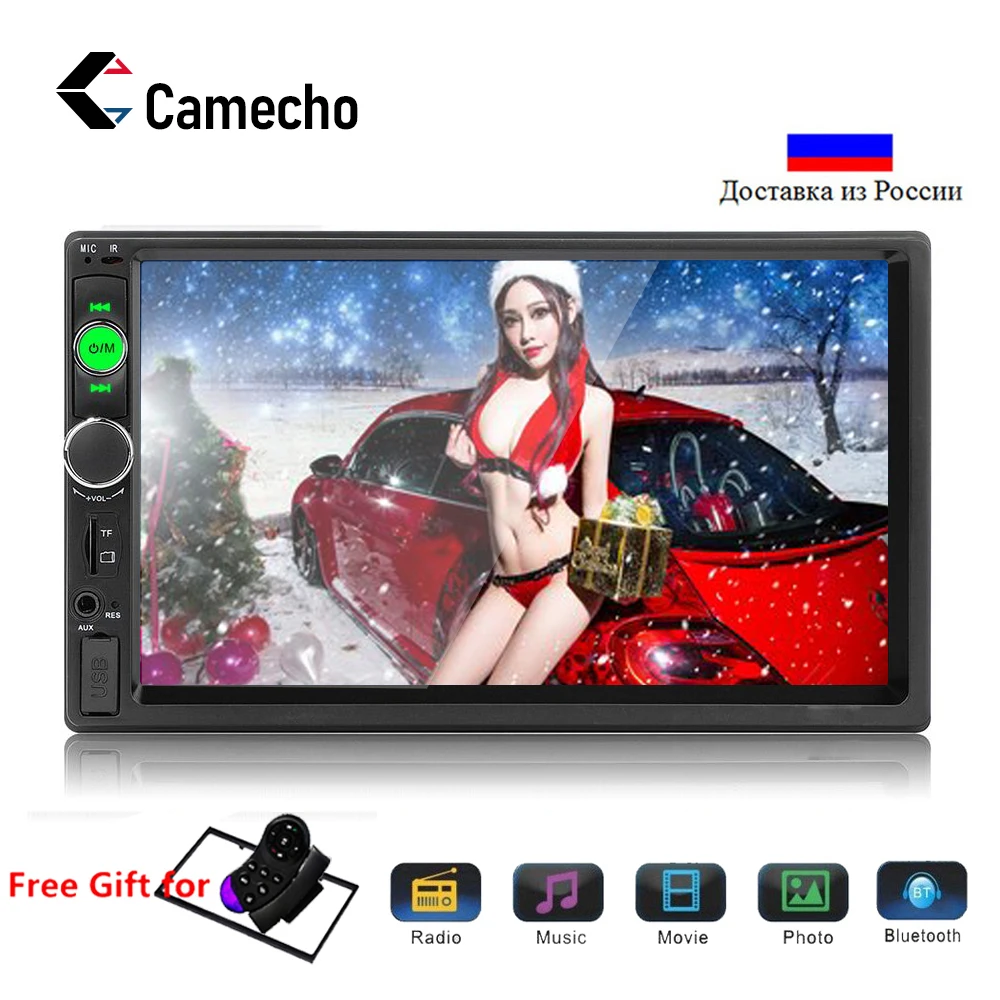 Camecho 2din Автомагнитола Bluetooth Автомагнитола Mirrorlink 2 din " цифровой экран автомобиля стерео MP5 плеер FM/USB/AUX авто с камерой