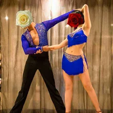 На заказ по индивидуальному заказу пикантная обувь синего цвета с бахромой латинский бюстгальтер Сальса Румба ча-ча Самба бальное платье коллективная работа