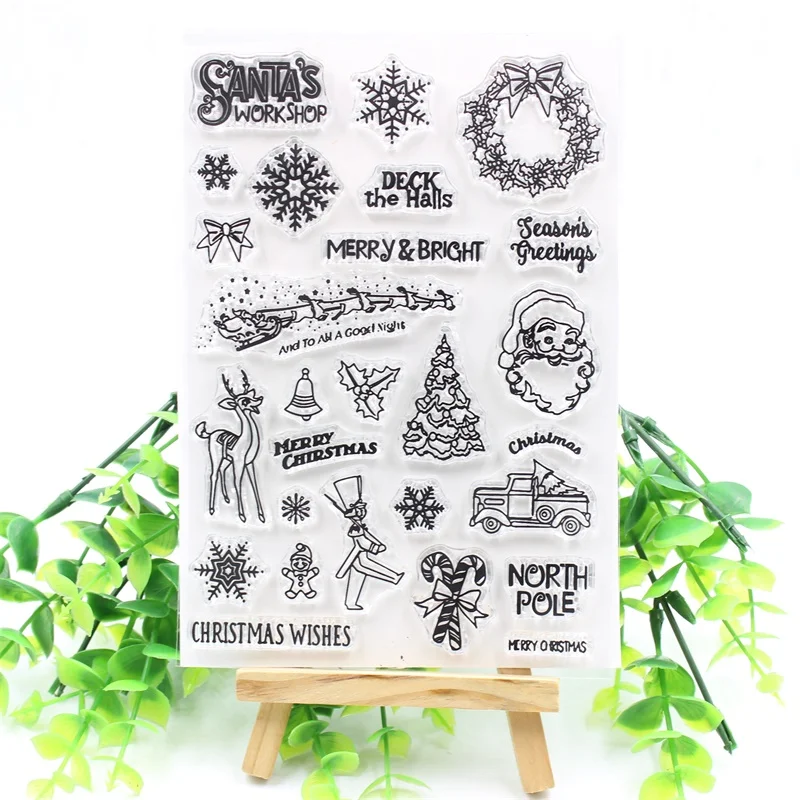 

KSCRAFT Merry&Bright Transparent Clear Silicone Stamp/Seal for DIY scrapbooking/photo album Decorative clear stamp 381