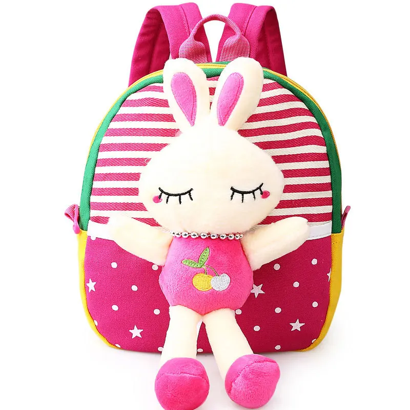 Bear Rabbit Monkey Cartoon Characters Children Canvas School Bags for font b Kids b font Animal