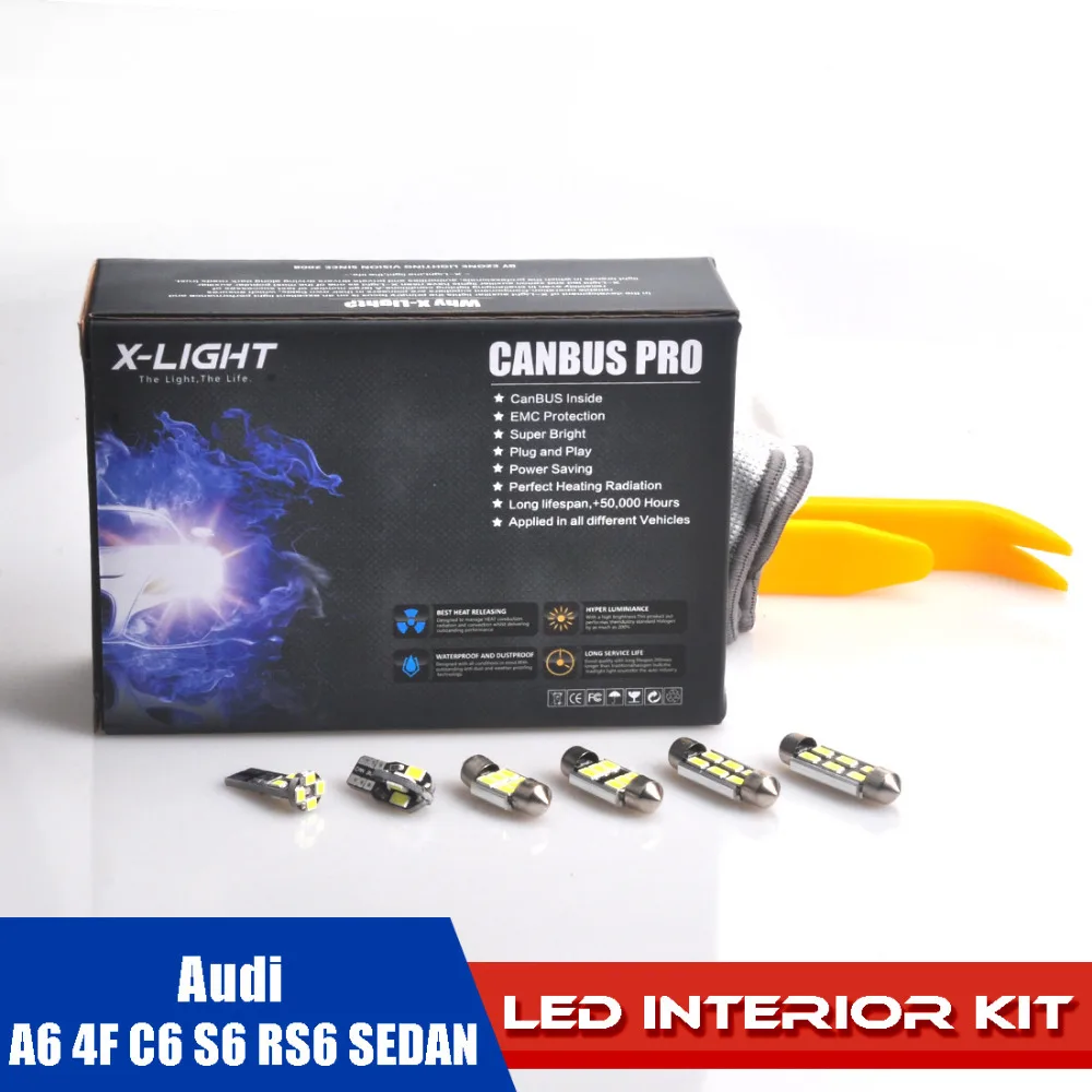 Us 29 99 Audi A6 4f C6 S6 Rs6 Limousine Led Leselampe Volle Karte Licht Paket Mit Installieren Werkzeuge 5630 High Power Led X17pcs In Signallampe