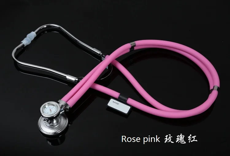 Профессиональная многофункциональная 5-Way Кабриолет стетоскоп с часы, часы для мужчин, стетоскоп спрэга Раппапорт Стиль без латекса - Цвет: Rose Pink