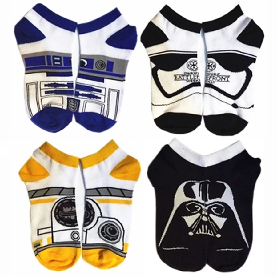 Звездные войны, Звездные войны, BB-8, робот-солдат, окружающие белые Мультяшные милые носки для студентов