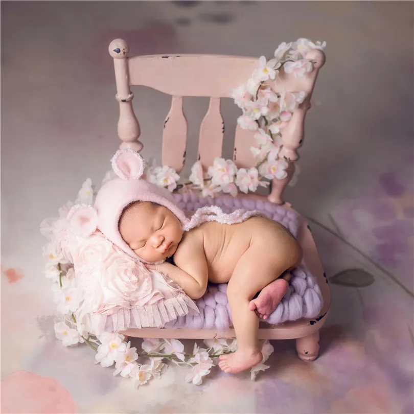 Белая шерстяная шапка для новорожденных, милая кроличья шляпа с кроличьим мехом, шерстяной берет для фотосъемки, реквизит для фотосессии