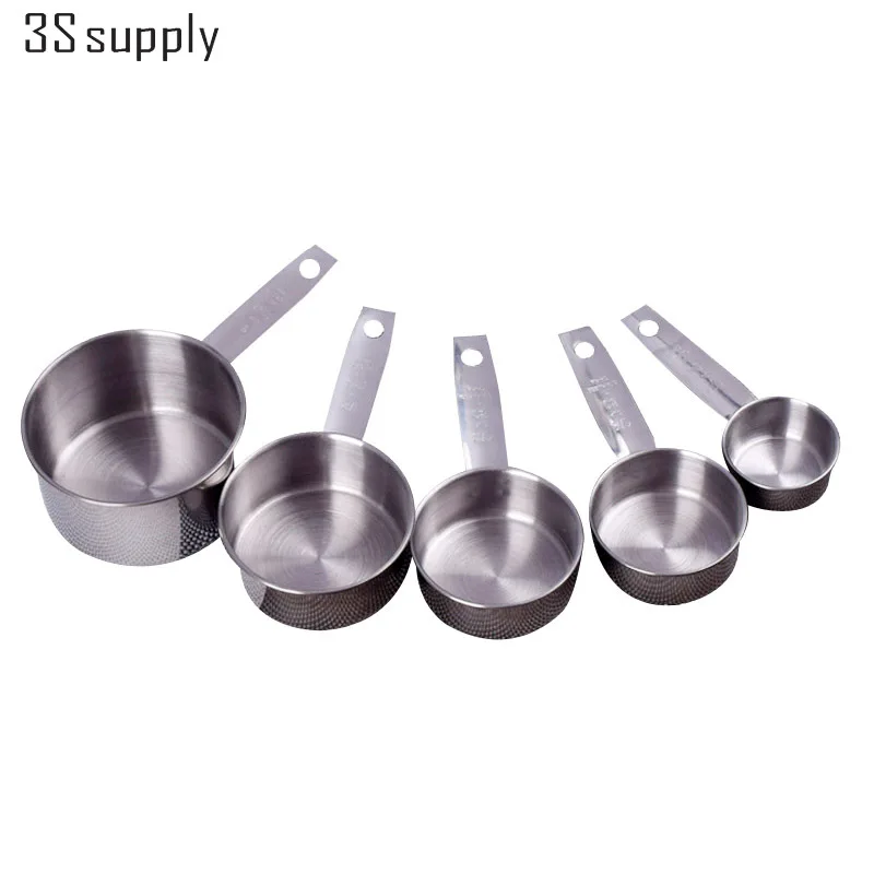 5Pcs/Set Stainless Steel Measuring Cup Set Seasoning Spoon Flour Cups