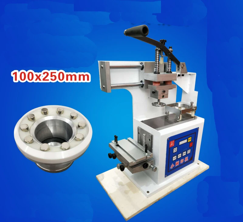

Manual Sealed Ink Cup Pad Printer Pad Printing Machine Adjustable table + Sealed Inkcup with Ring + Rubber Pad+ Steel Chiche