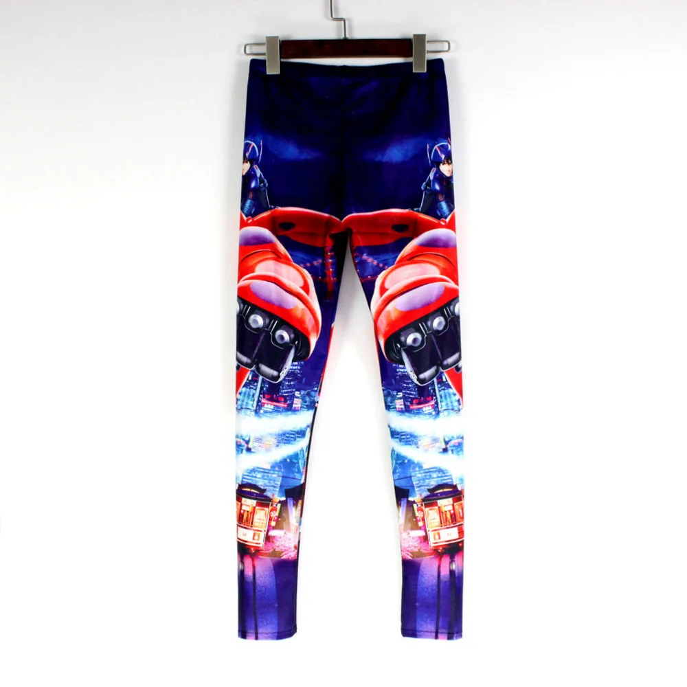 New Fashion 3D Print Big Hero Girls font b Leggings b font Allover Print Cartoon Character
